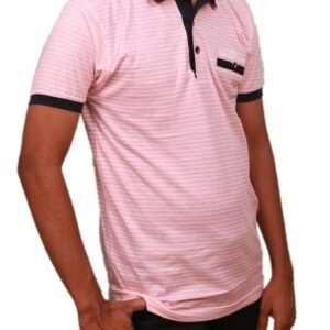 Men's Ribbed Collar Cotton Polo Shirt